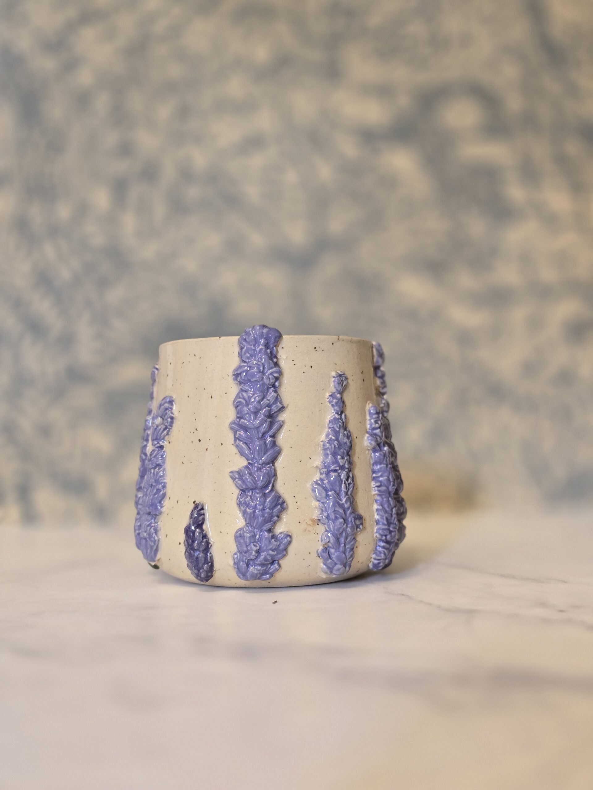 Kop/urtepotteskjuler med lavendel - Billede 3