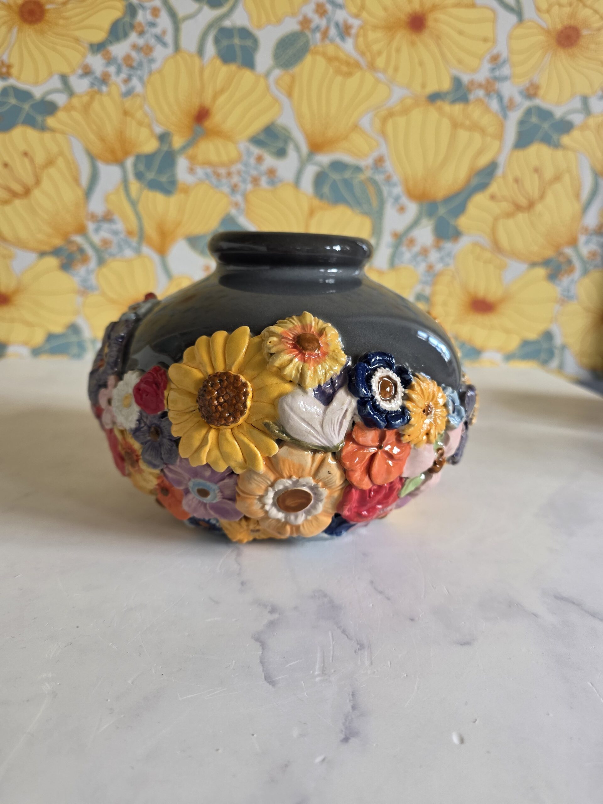 Et Gram Vildere rund vase sort ler - Billede 4