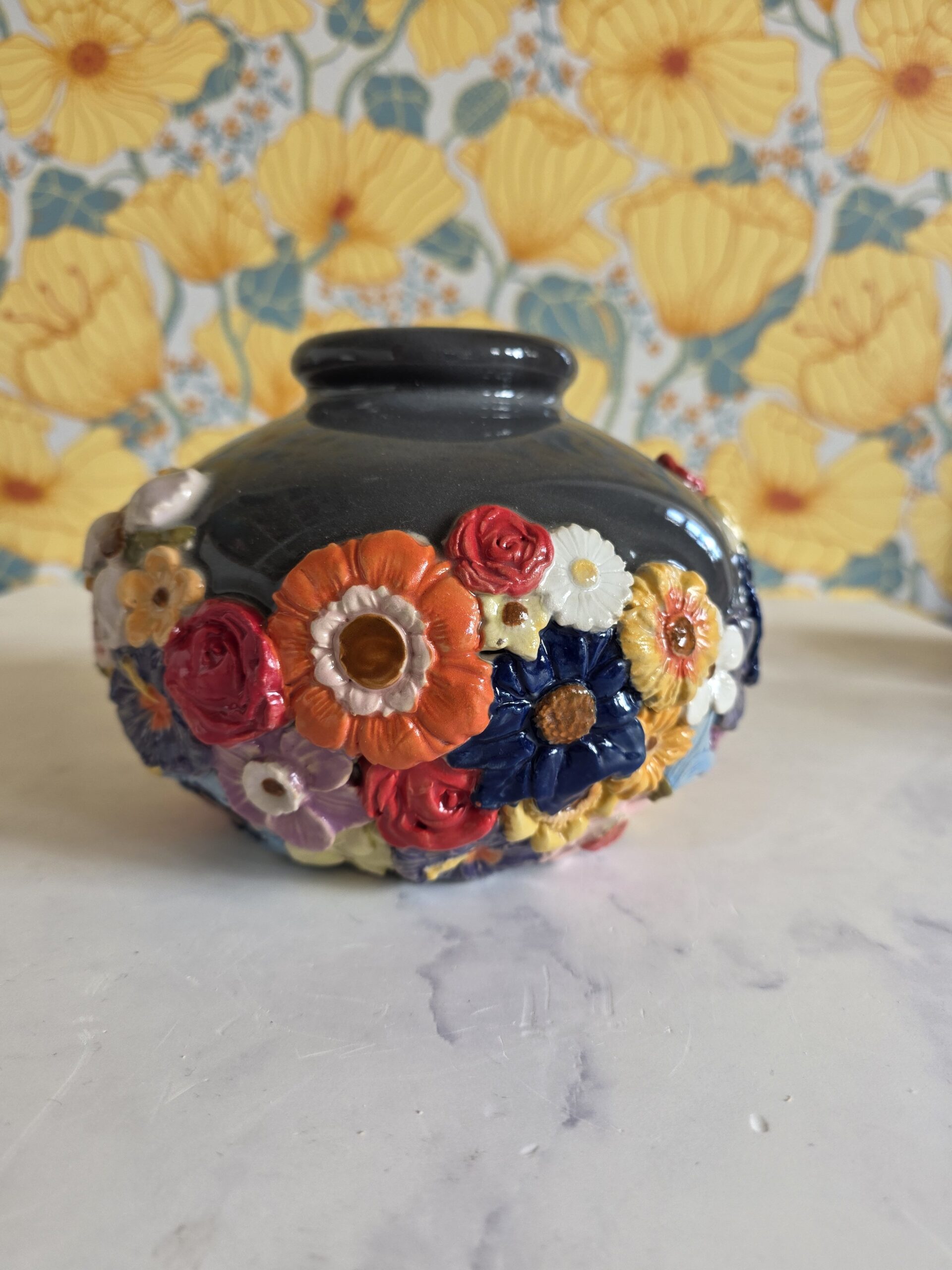 Et Gram Vildere rund vase sort ler - Billede 3